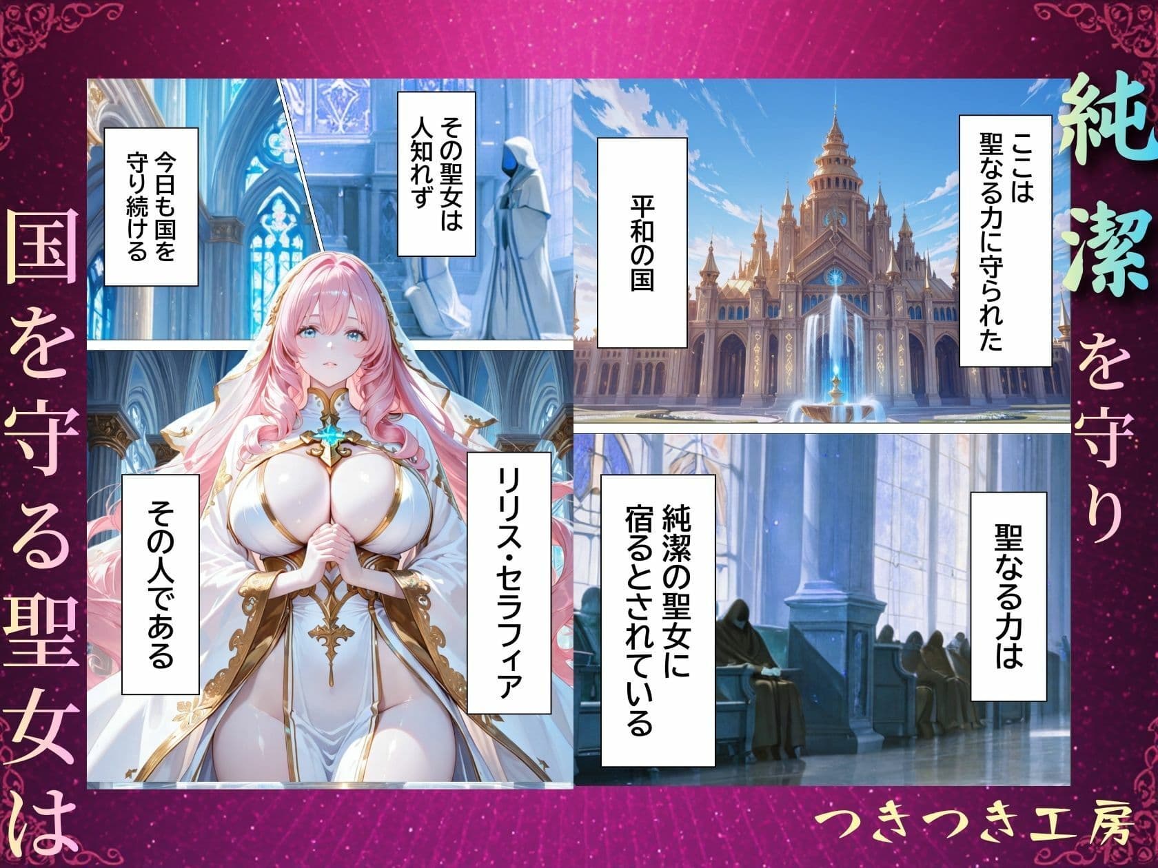聖女の禁断オナニー〜鏡の声に誘惑され魔道具で純潔崩壊〜 サンプル 1