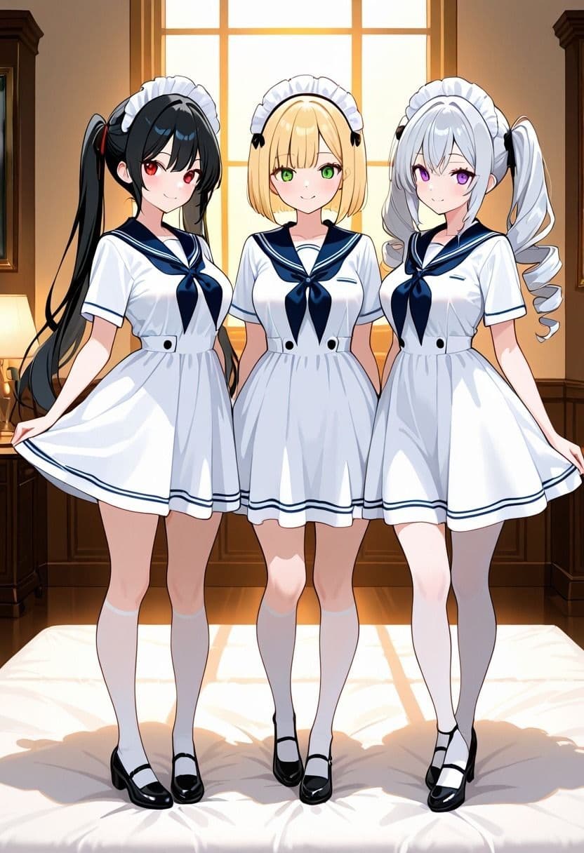 に○さんじ3人娘とご奉仕トリプル 〜お嬢様メイド・真面目委員長・高貴なお姫様と夢の一夜〜 サンプル 4