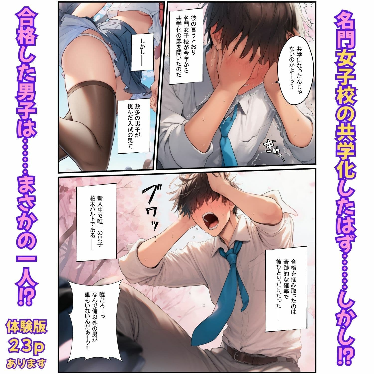 絶頂ハーレム学園！風紀委員の美少女と濃厚中出し サンプル 1