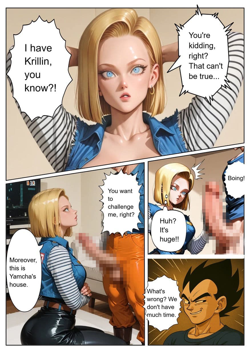 ［English］Android 18 is seduced by a Saiyan during a brief time alone with him while drinking. While Krillin is asleep， she continues to have sex with the Saiyan until morning... サンプル 7