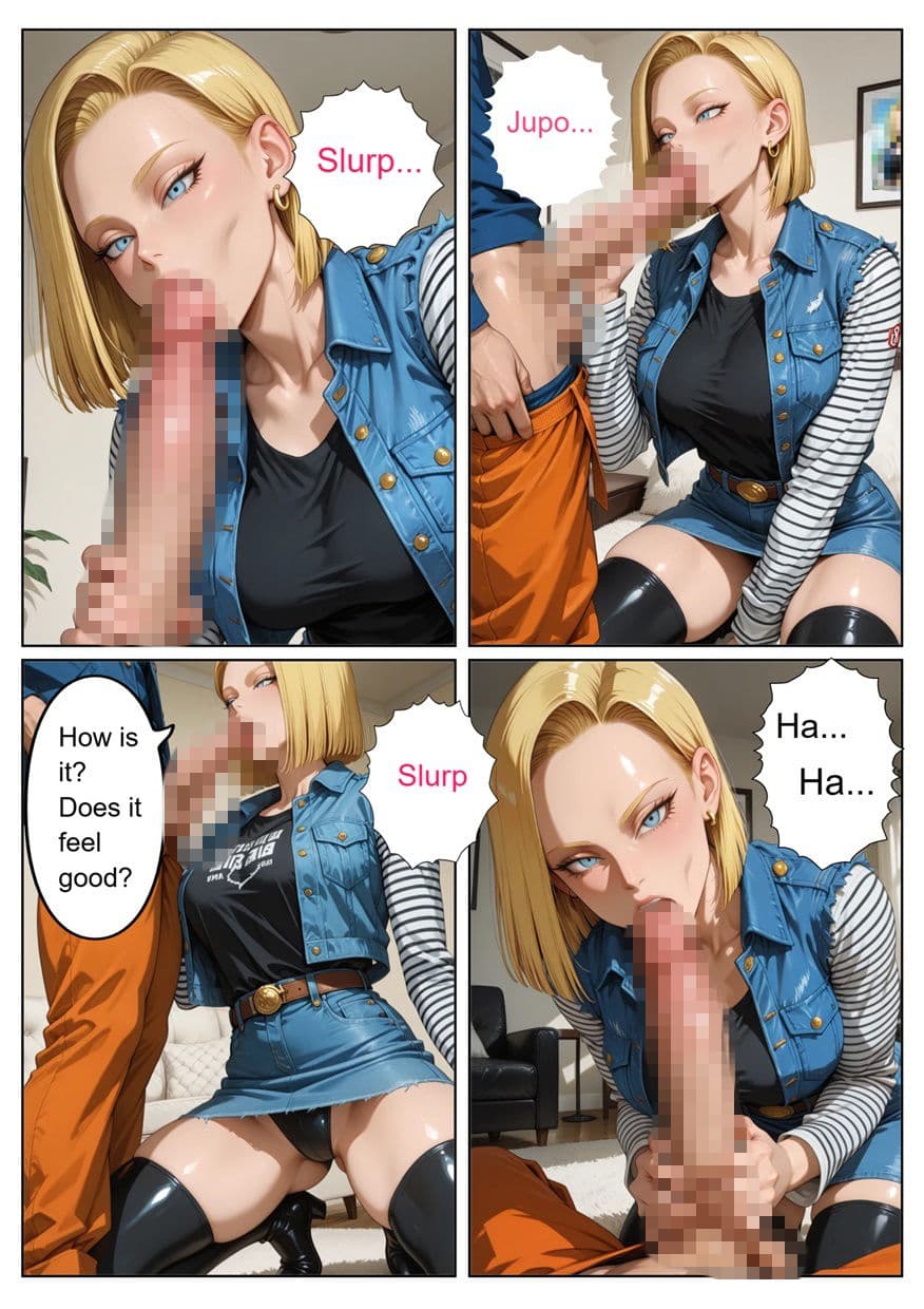［English］Android 18 is seduced by a Saiyan during a brief time alone with him while drinking. While Krillin is asleep， she continues to have sex with the Saiyan until morning... サンプル 10