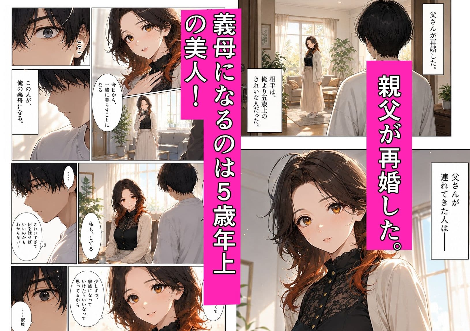 父親の再婚相手5歳年上の玲奈さんと2人屋根の下で中出しえっちする話 サンプル 1