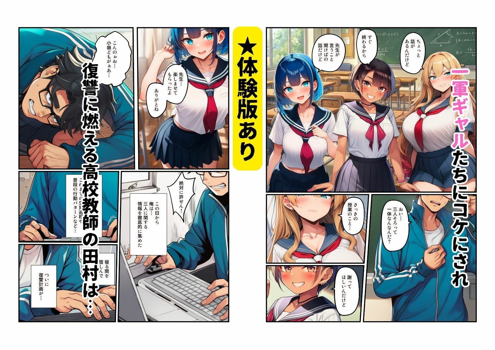 一軍ギャルがパパ活バレた！ 陰キャ教師に脅されて調教SEX サンプル 1
