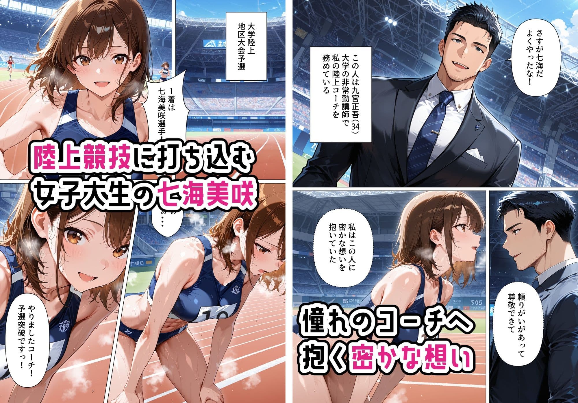 陸上女子・七海美咲のハードなトレーニング サンプル 1
