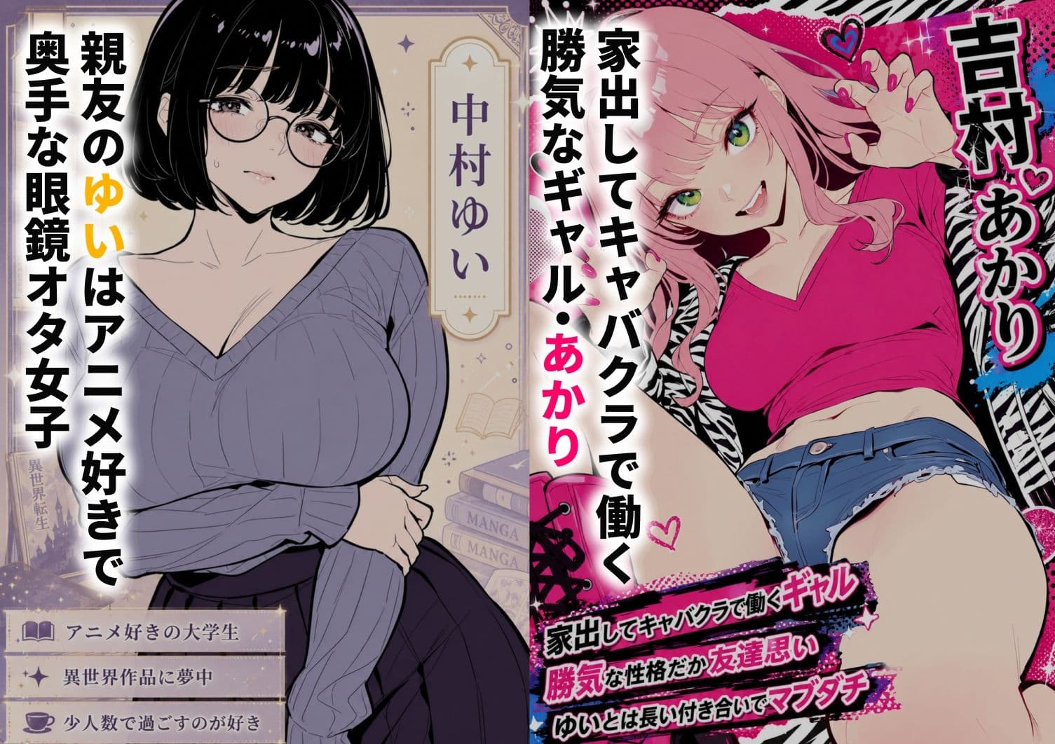 筋肉コスプレ男にハマったキャバ嬢ギャル  親友の地味オタ女子まで誘って3P堕ち サンプル 1