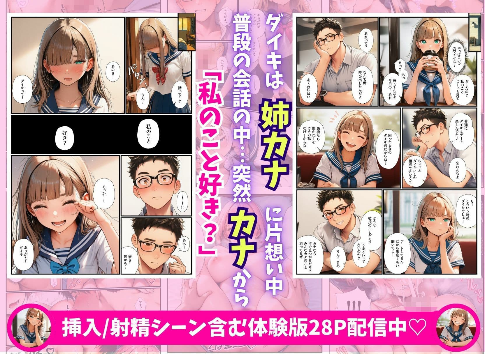 片想いしてたギャル姉がヤリチンに寝取られ！？代わりに巨乳妹をオナホにしてやった話【幼馴染姉妹】 サンプル 2