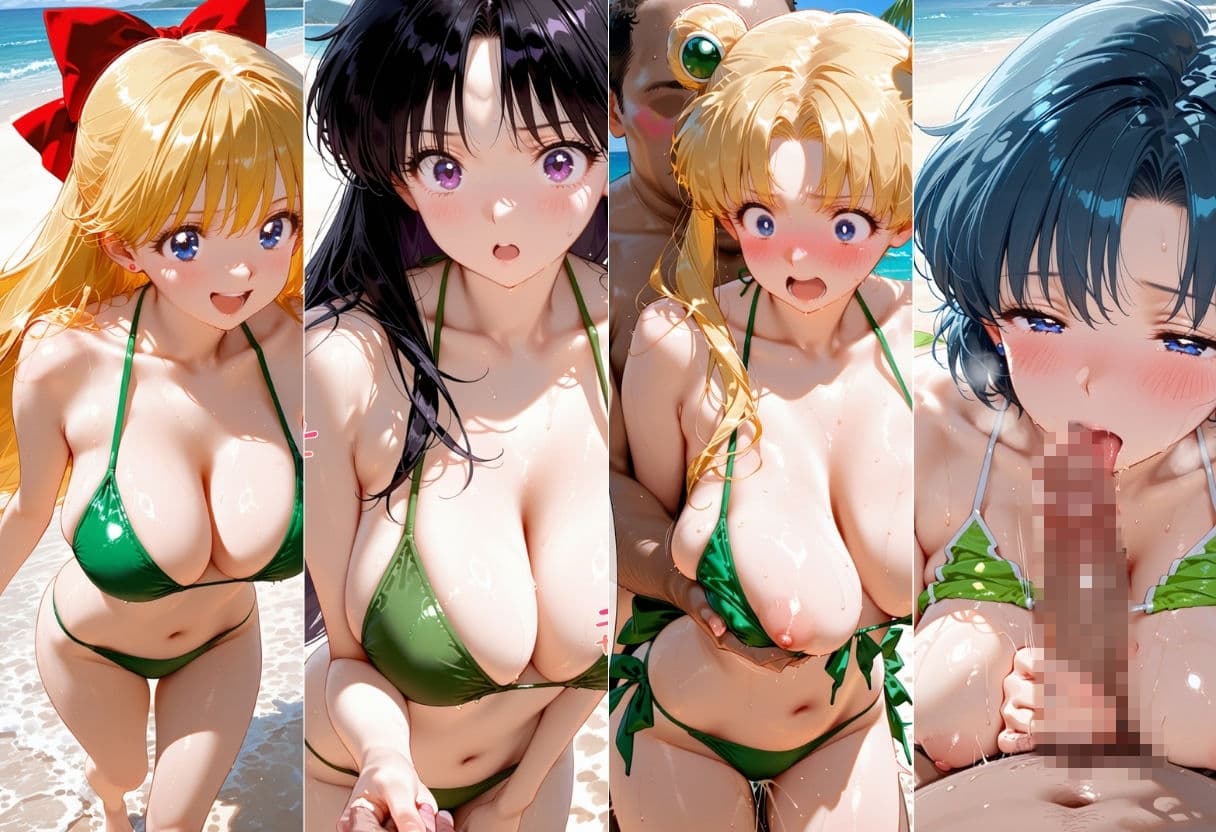 ビーチで出会った美女をナンパしてメス堕ちさせた話 セー○ームーン サンプル 1