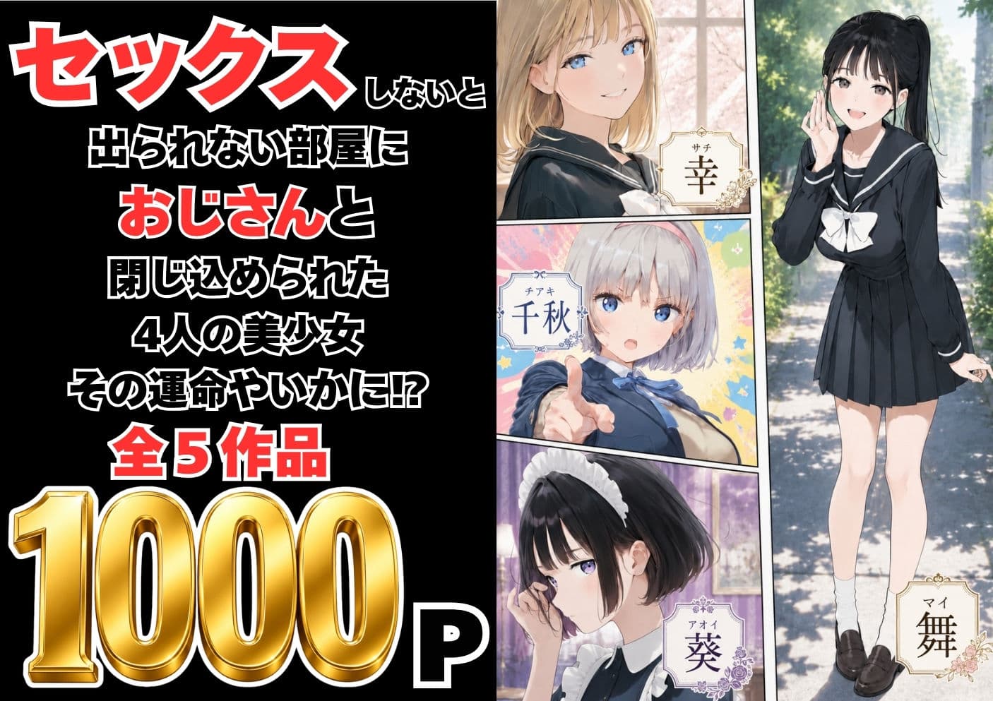 【総集編】おじさんとセックスしないと出られない部屋全5作品 サンプル 1
