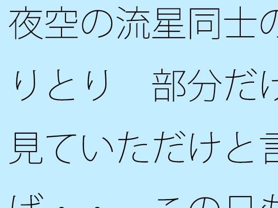 夜空の流星同士のやりとり  部分だけを見ていただけと言えば・・  この日もポケットに携えて