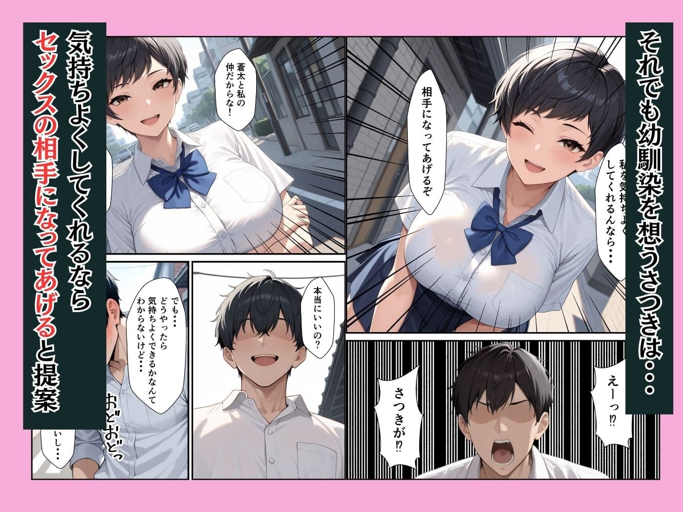 ボーイッシュな爆乳幼馴染が童貞の僕に中出しセックスさせてくれた話 サンプル 4