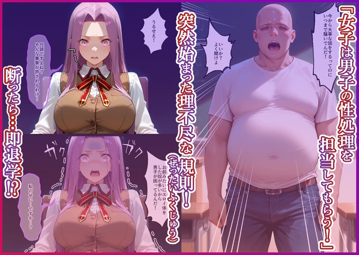 S○Xしないと即退学？ 今日から全員強●性処理部（はーと）中出しでご奉仕ポイント大量GET快楽堕ち凌●学園  フェ〇ト編 サンプル 1