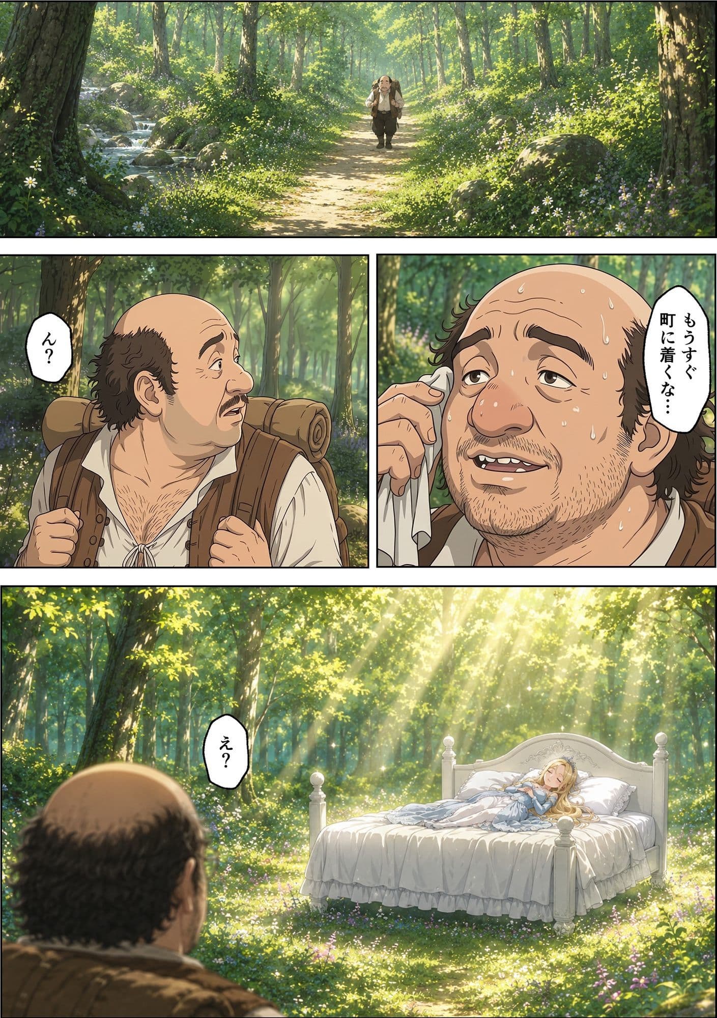 魔女の呪いで眠ってしまったお姫さまにハゲデブおじさんが種付け中出し! サンプル 6
