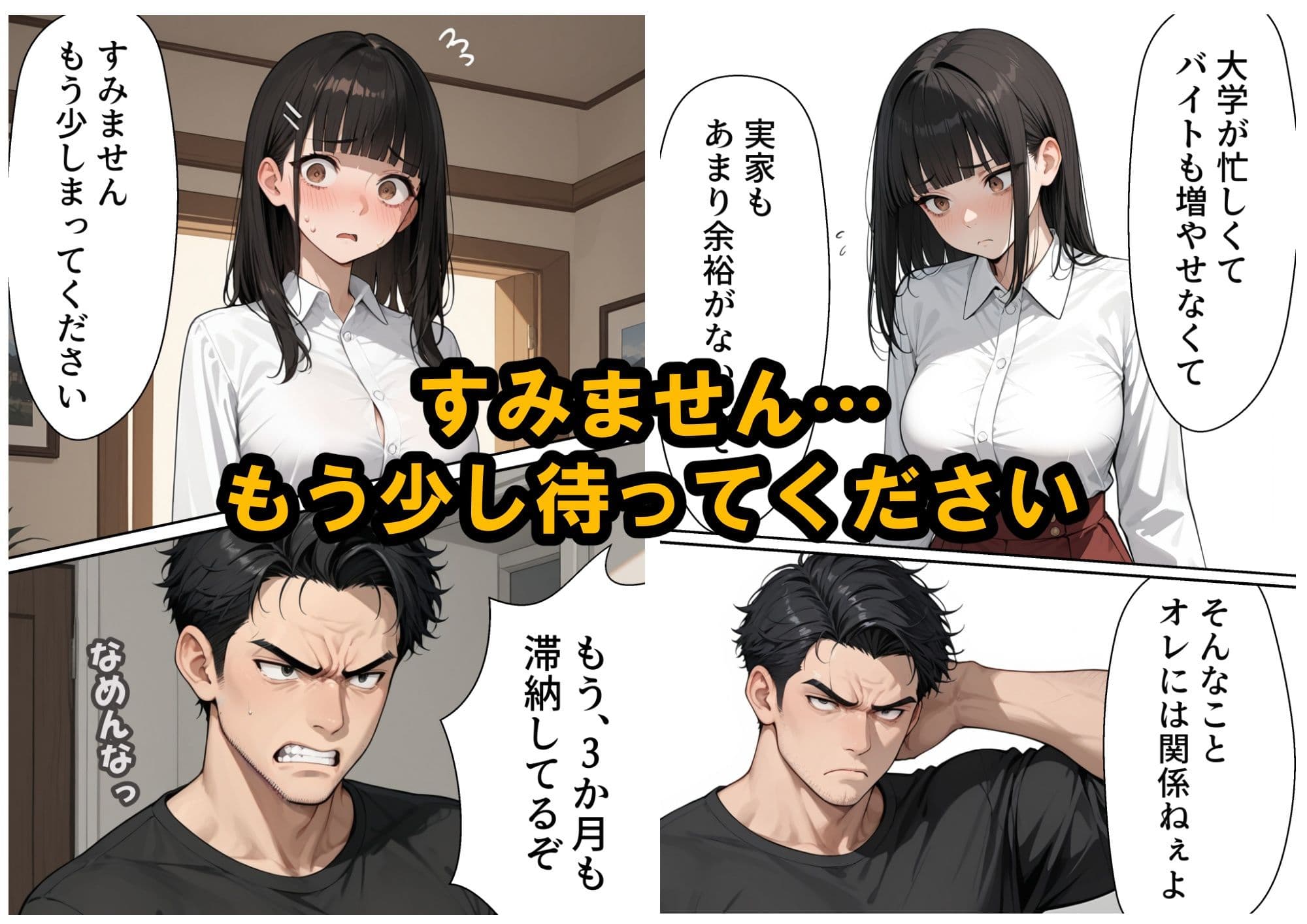 【家賃滞納】清楚系巨乳女子大生が堕ちる「性の取引」大家のエッチな要求にNOと言えない黒髪ロングニーハイ！エスカレートする強●調教 サンプル 2