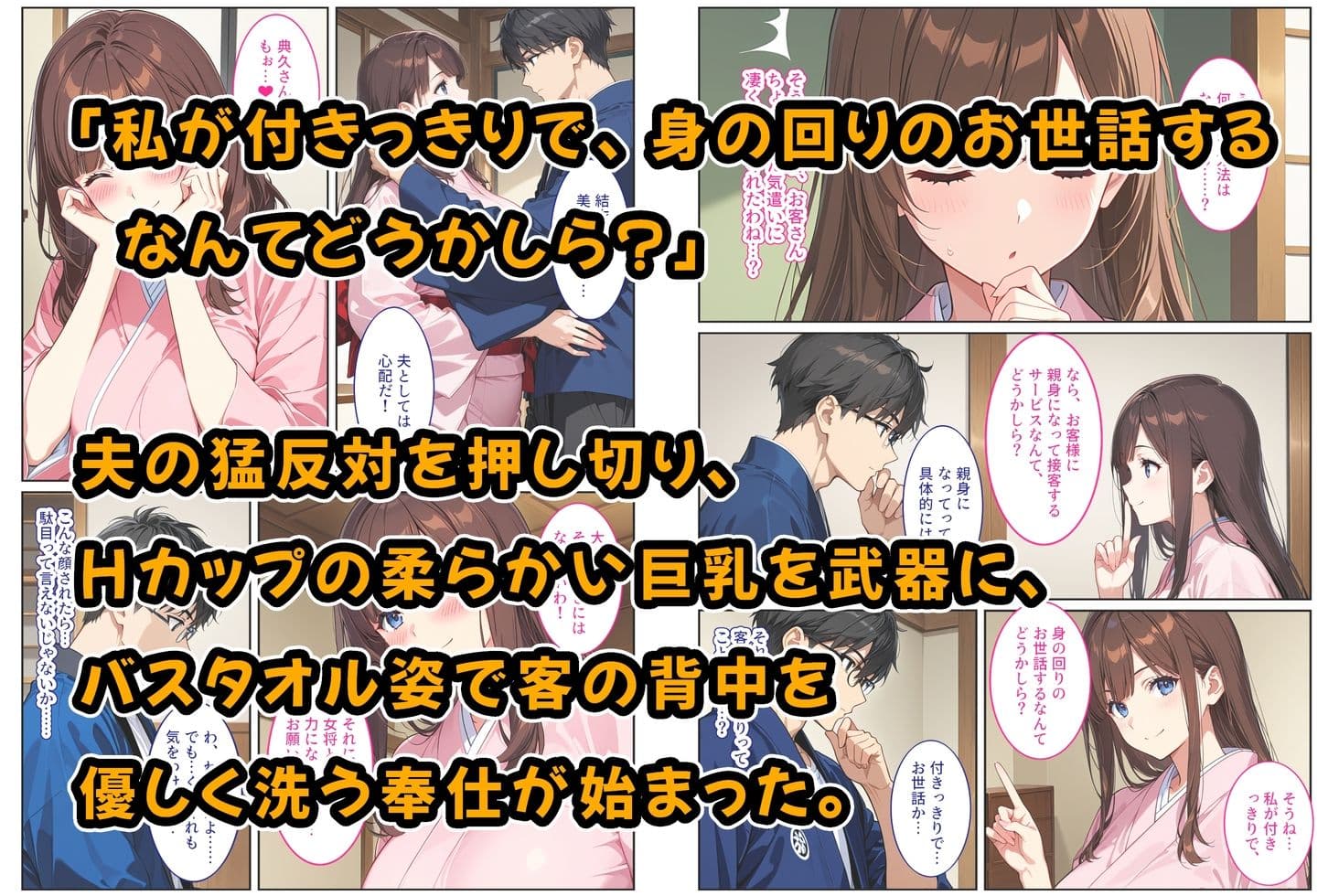 経営難の温泉旅館を守るため…爆乳人妻女将が客たちに種付けられて妊娠メス堕ち！ サンプル 2