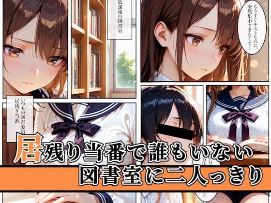 密室の図書室で先輩と二人っきり！勉強中の種付マッサージ サンプル 1