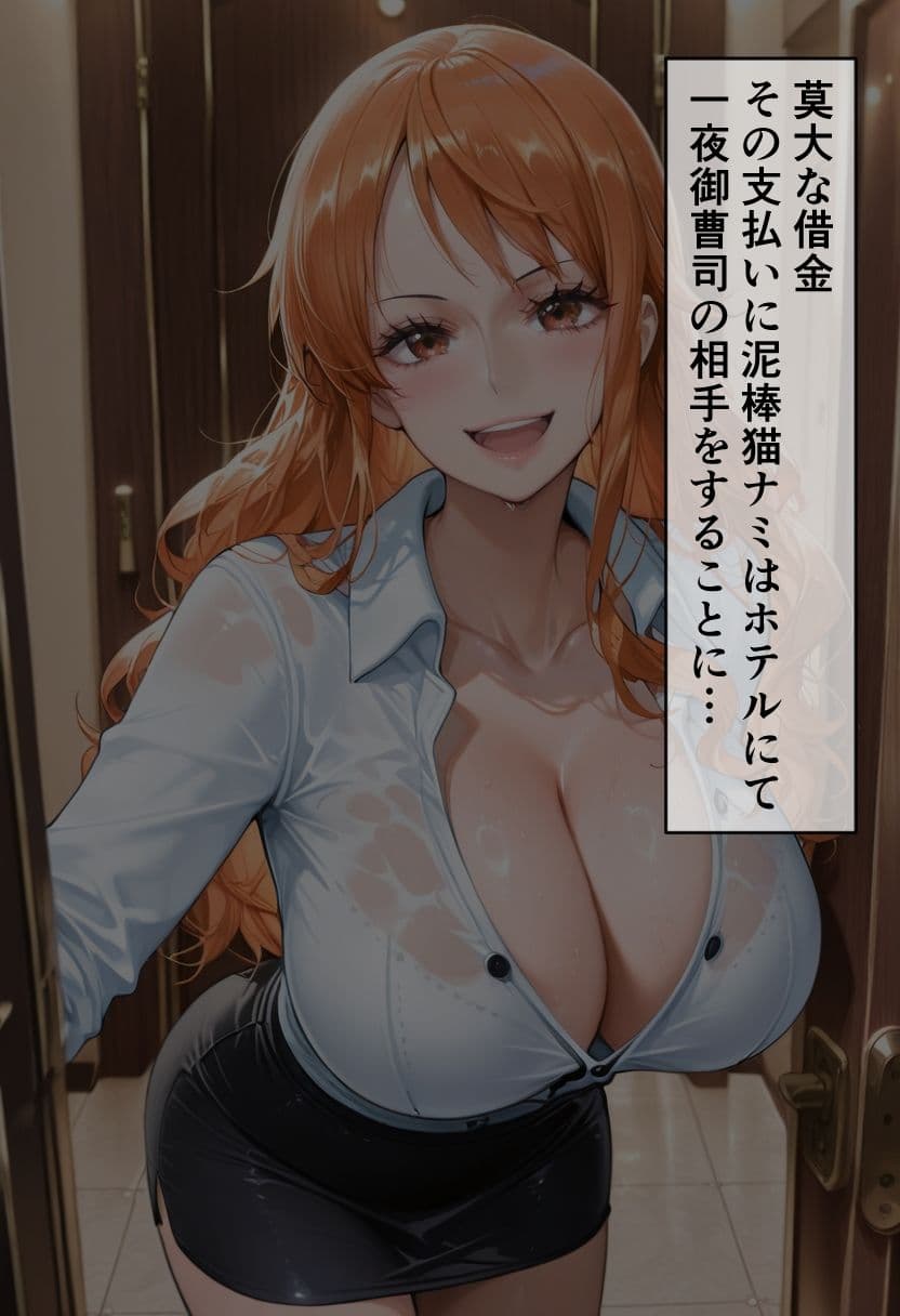 ワ◯ピース 女航海士 ナ◯がホテルで金持ち客に完全堕ち〜巨乳と尻で搾り取る一夜〜 サンプル 2