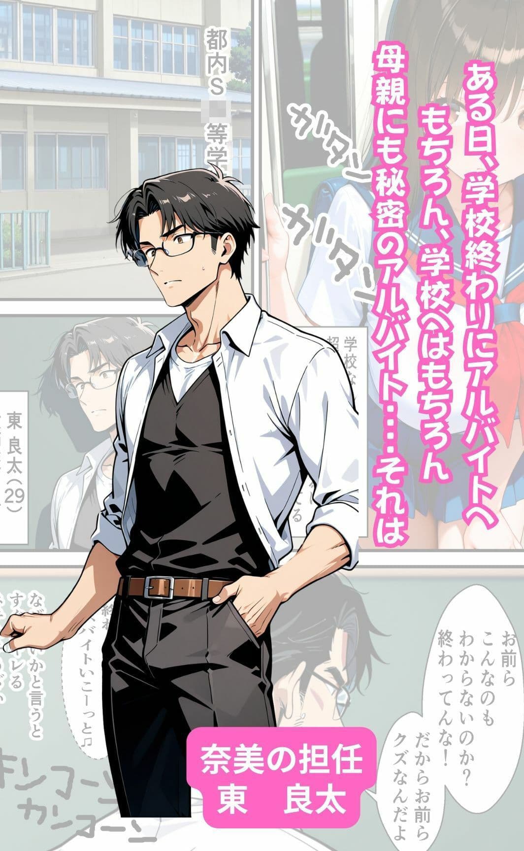 爆乳JKが風俗店でバイトしてたらキモ教師達に見つかり3P穴攻めセックスをした話 サンプル 2