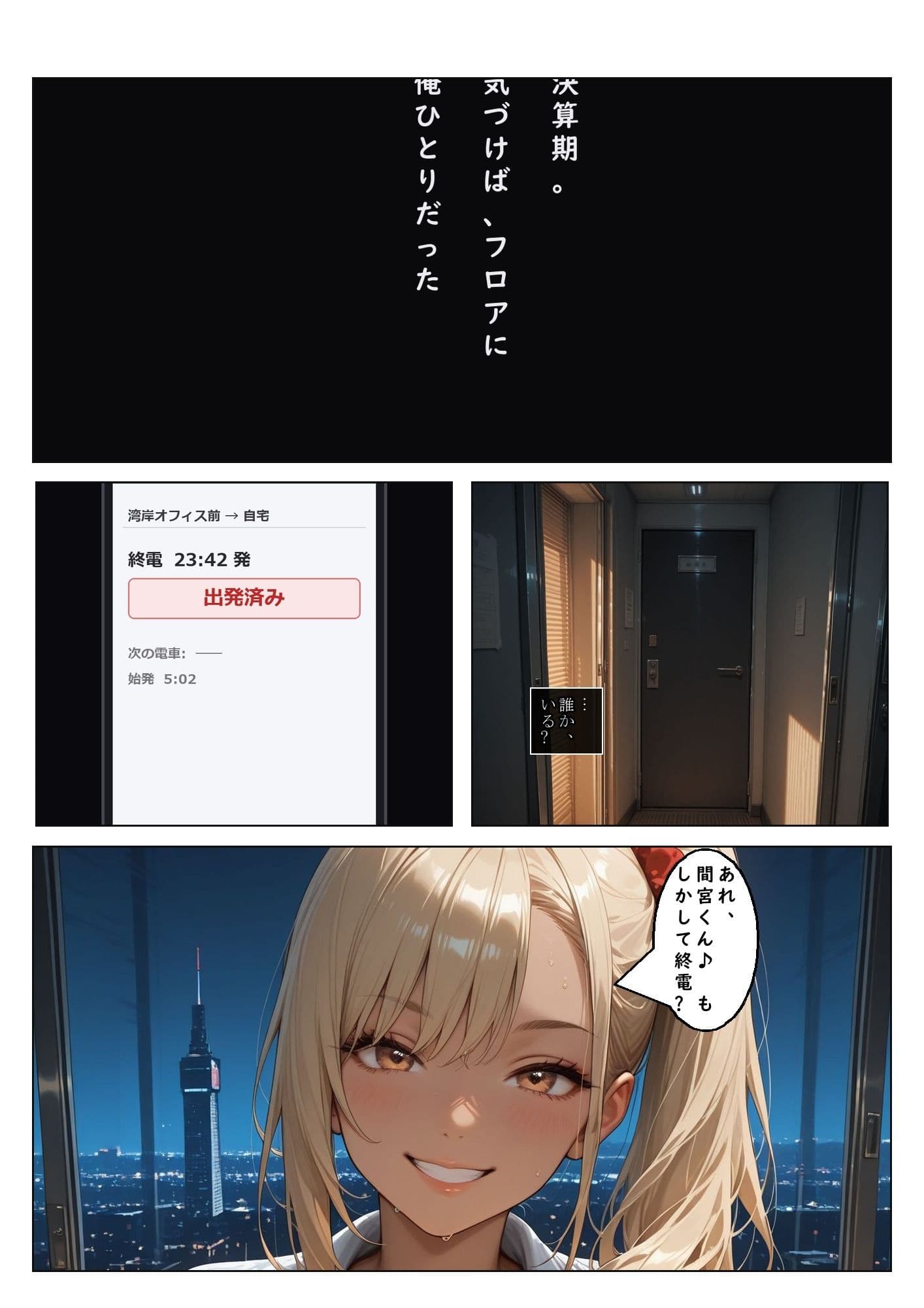 やっと内定もらえた、会社が  痴女だらけで毎日搾り取られる話。スピンオフ:天野マリナ編終電を逃した夜、 会社は先輩のものになる。 サンプル 4