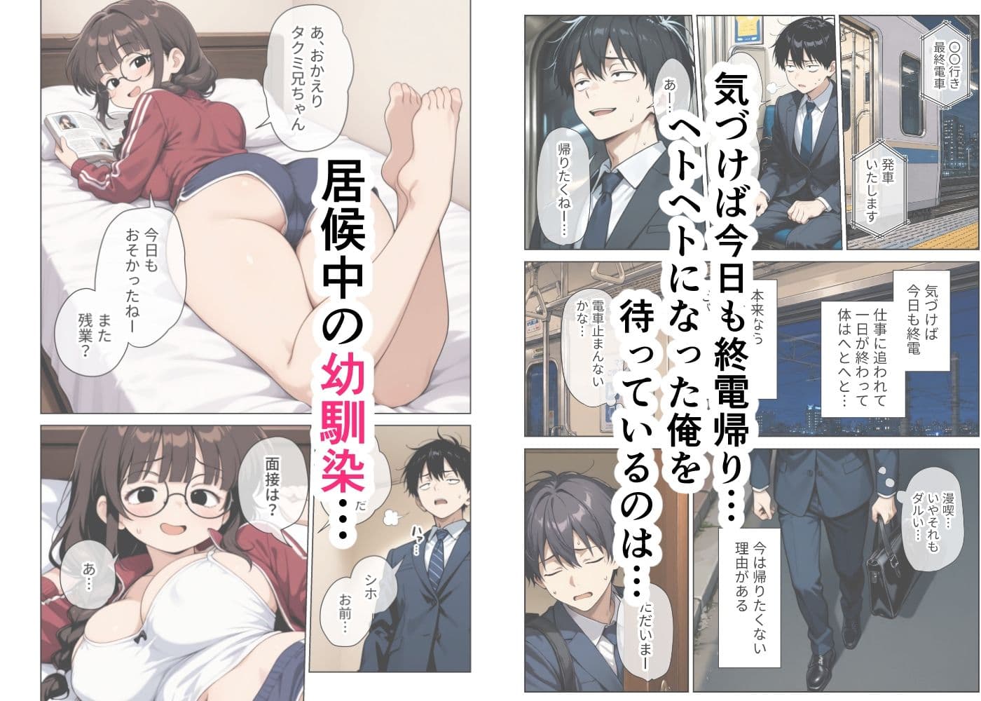 ねちっこい寸止めスロー手コキフェラと先っぽから根本まで往復するスロー騎乗位で溜まった疲れを搾りとる年下幼馴染の甘やかし搾精 サンプル 1