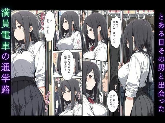 黒髪清楚女子校生が、朝の満員電車で太ももを執拗に撫で回されて痴●された話 サンプル 3