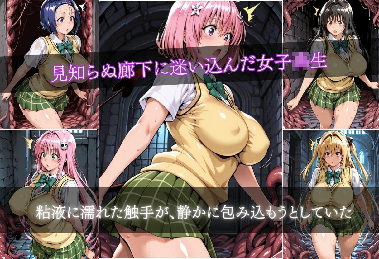 粘液まみれの触手でガチイキする巨乳女子校生 サンプル 5
