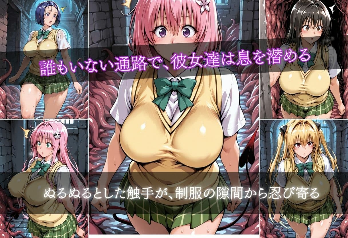 粘液まみれの触手でガチイキする巨乳女子校生 サンプル 6