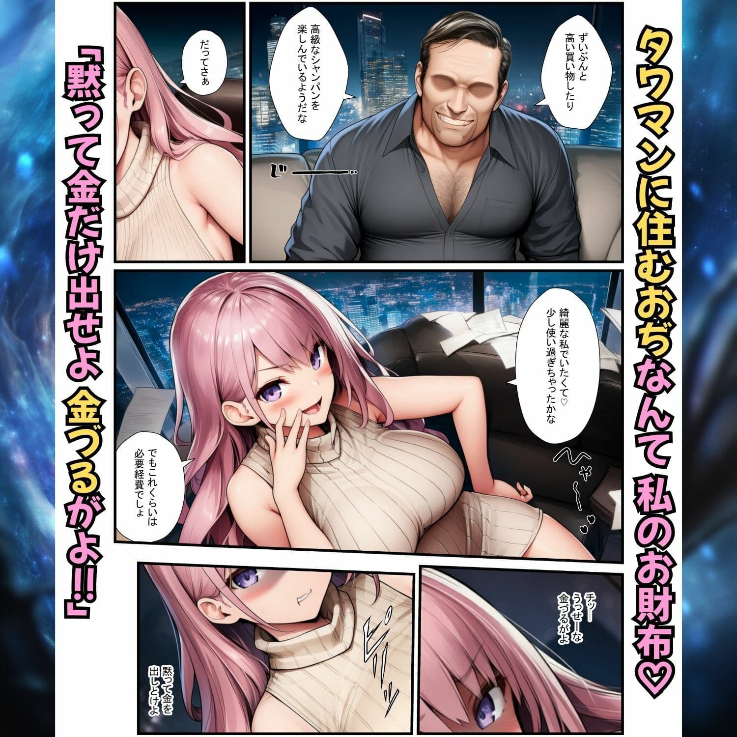 港区女子に濃厚種付け!白ギャル姉と黒ギャル妹がタワマンおぢに屈服してメス堕ち サンプル 3