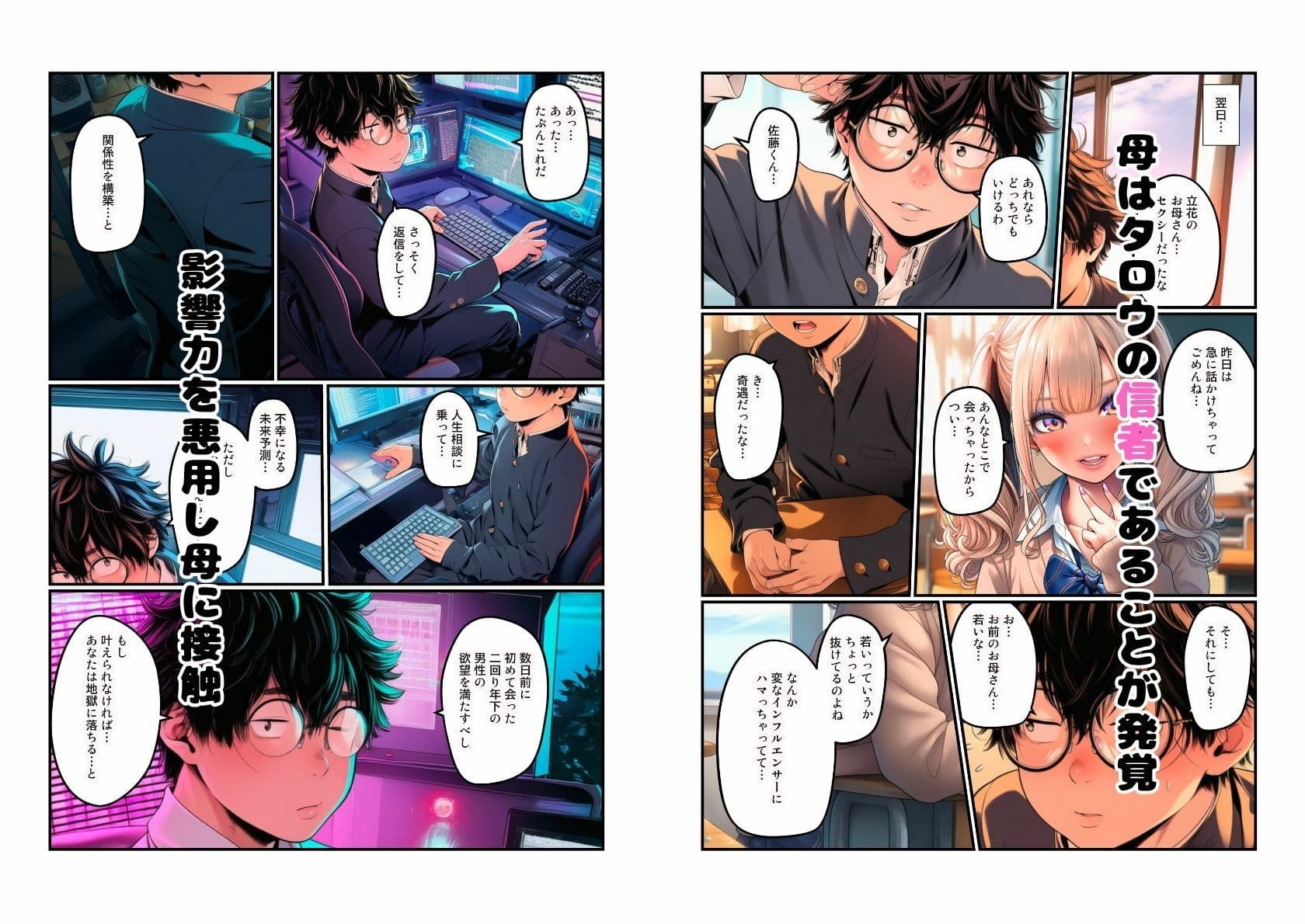 【熟女とJK  母娘丼】陰キャ男子から洗脳調教 サンプル 2