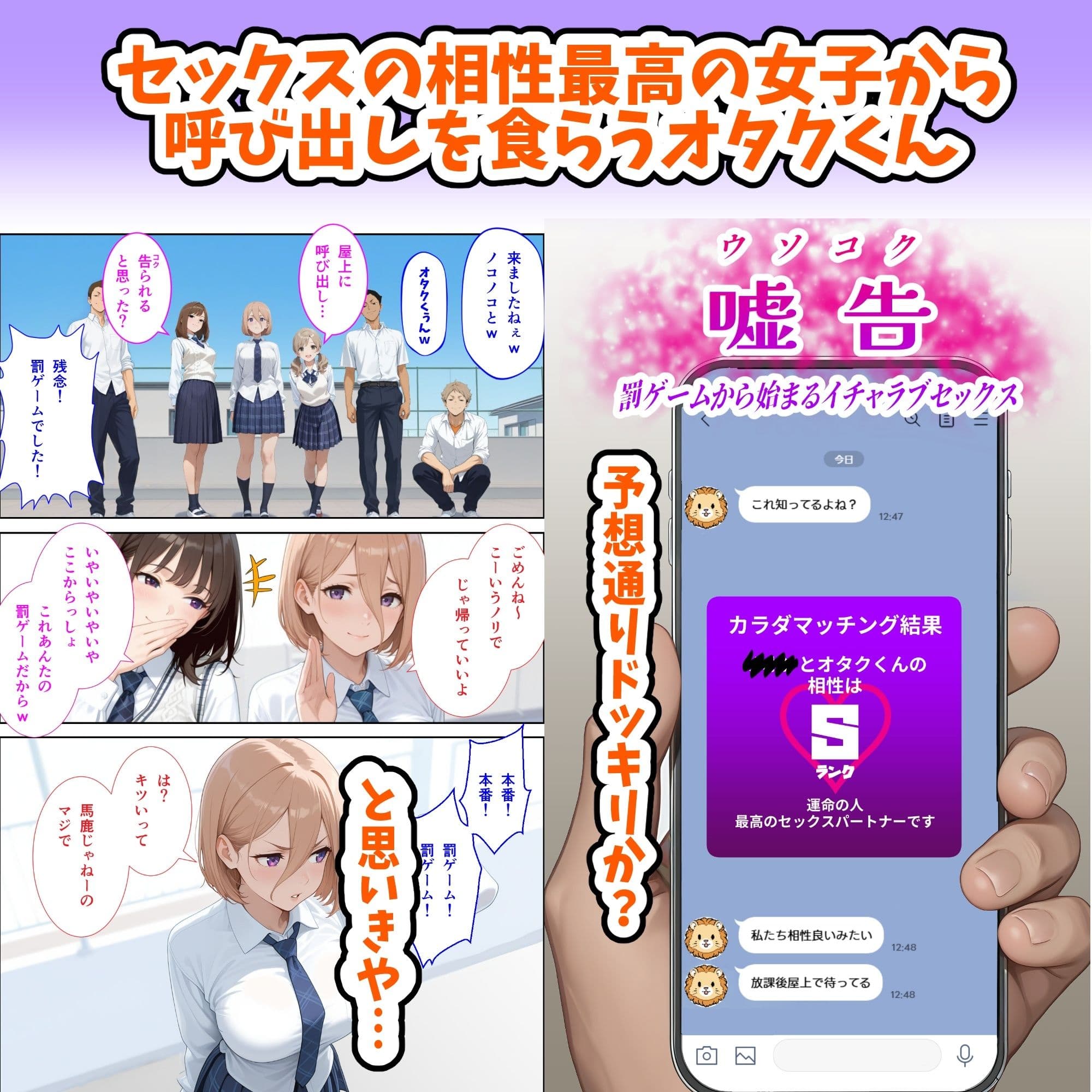 嘘告〜罰ゲームから始まるイチャラブセックス〜 サンプル 1