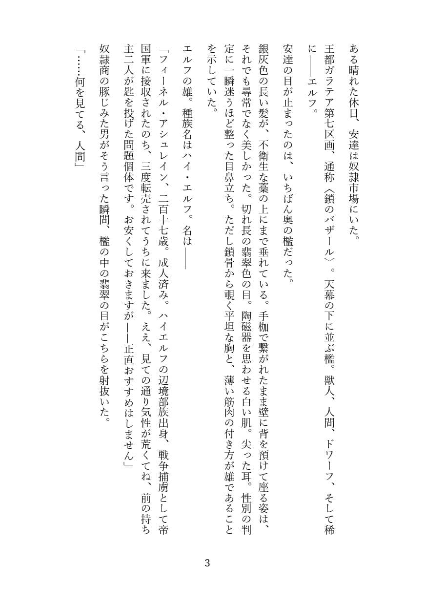 高慢なハイエルフを奴●調教してメス堕ちさせる話 サンプル 2