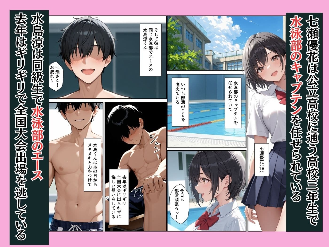 ケガをして落ち込む男子部員が水泳部キャプテンに慰めてもらったら中出しセックスに発展した話 サンプル 1