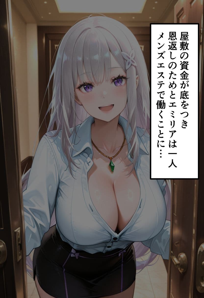 【リゼ◯】エミ◯ア  元王族候補生が秘密のメンエスバイト〜純粋な銀髪少女が精液まみれになるまで〜 サンプル 2