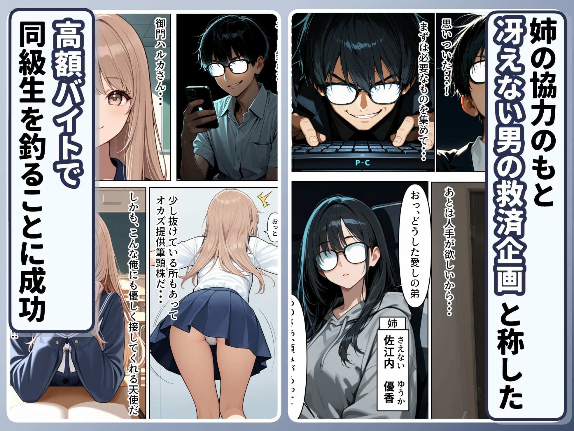 底辺逆転-どん底ぼっち童貞の俺が億万長者に!?同級生の美女を「冴えない男の救済企画」と称した高額バイトで釣ってみた結果・・・ サンプル 3