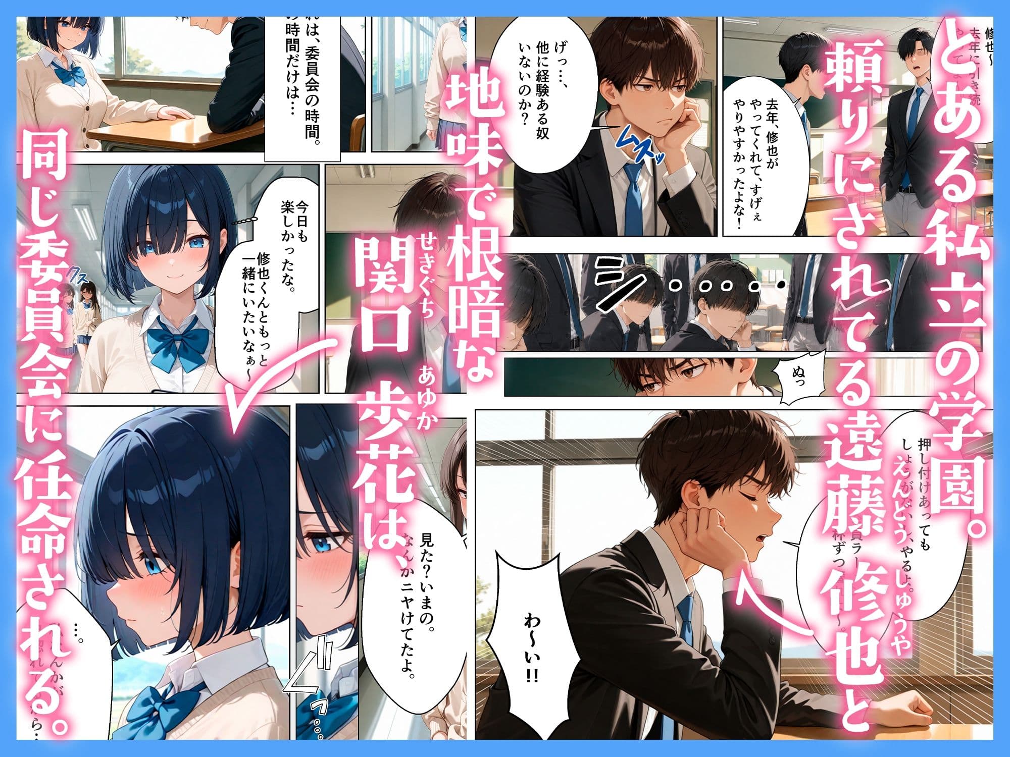 地味なクラスメイトは、実は巨乳清楚女子校生で、みんなに秘密で中出しセックスした話 サンプル 1