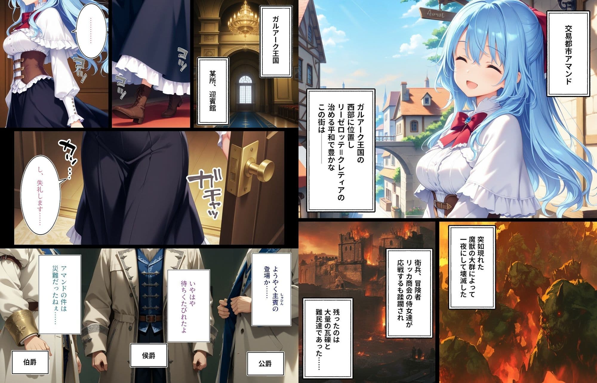 恥辱の淑女〜リーゼロッテ=ク〇ティアがアマンド復興のために処女を捧げる話〜【前編】 サンプル 1