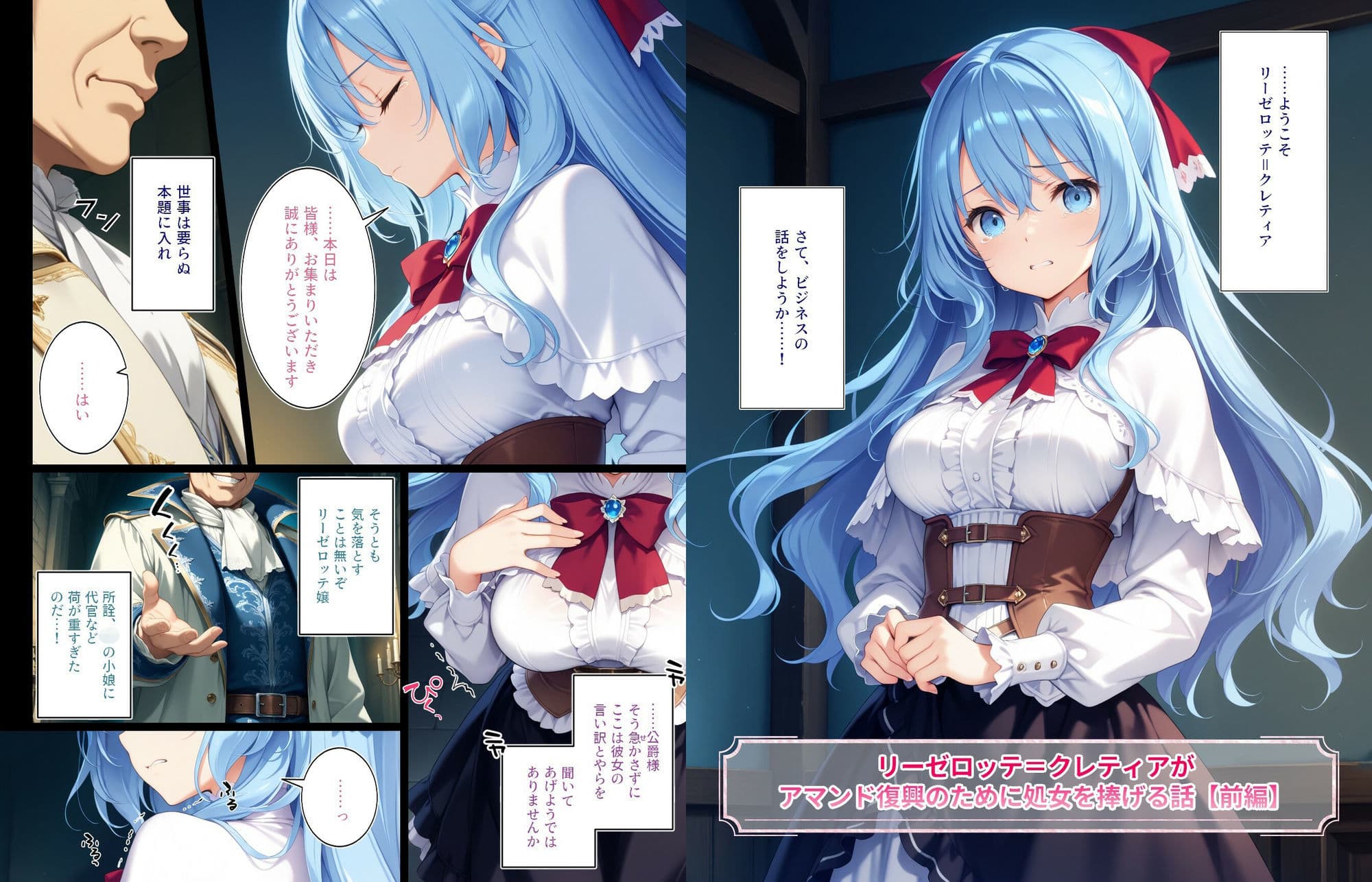 恥辱の淑女〜リーゼロッテ=ク〇ティアがアマンド復興のために処女を捧げる話〜【前編】 サンプル 2