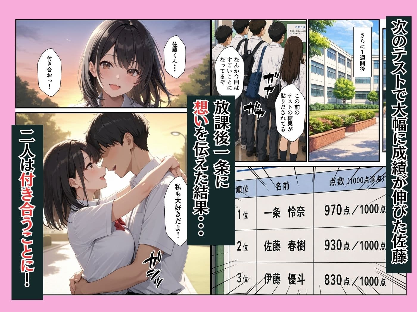成績学年トップの生徒会長と成績中の下の冴えない俺が生ハメセックスできた話 サンプル 8