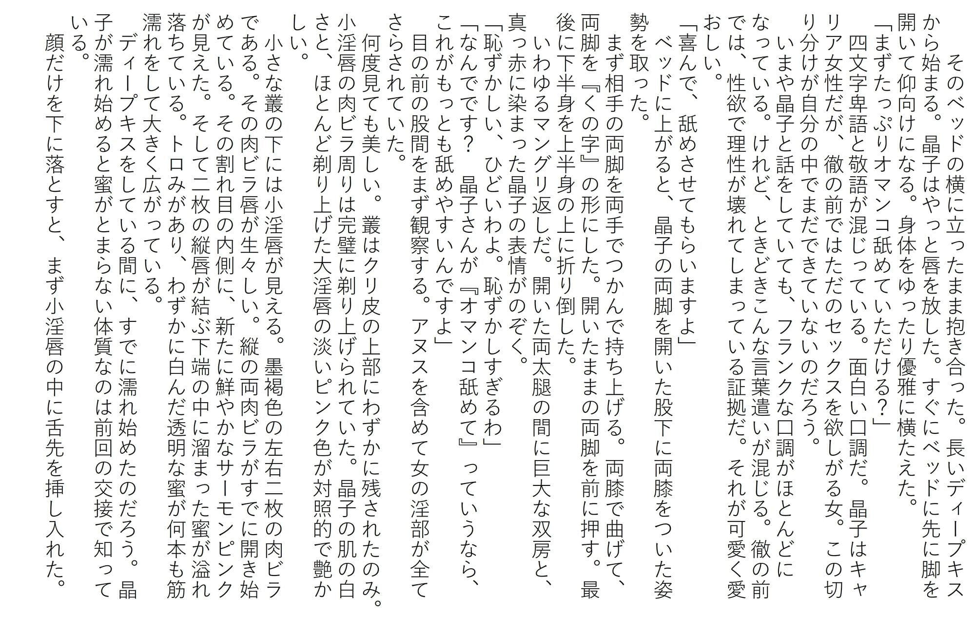 蜜愛液に濡れる四人の巨乳美女 二章 晶子と満子 サンプル 1