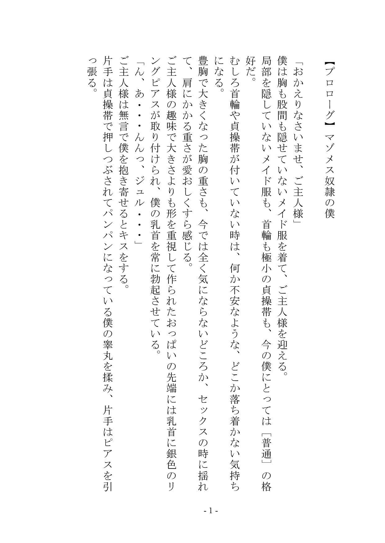 【小説＋おまけイラスト7枚】僕はマゾメス奴●I サンプル 2