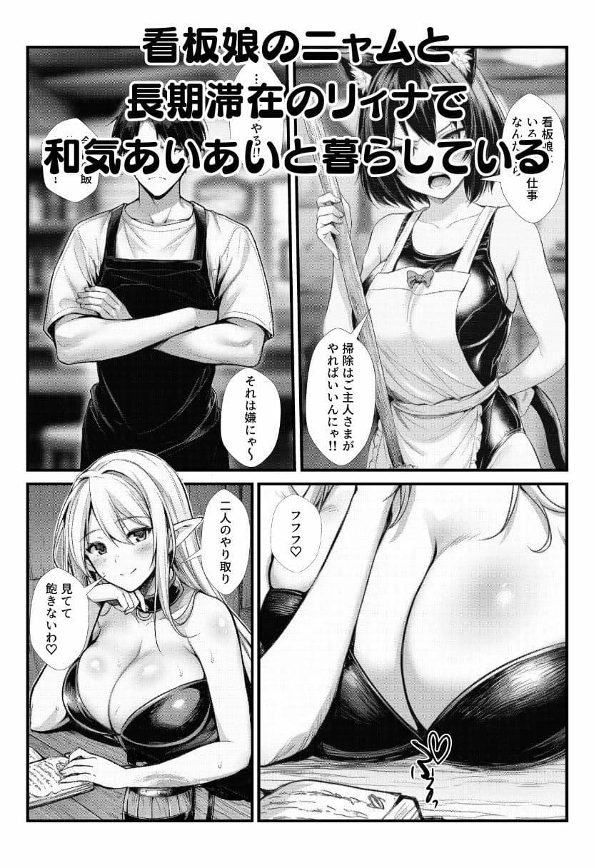 性なる宿屋へようこそ！主人のチンポが大暴走で獣人・エルフ・聖女が種族を越えてハーレムエッチ！ サンプル 2