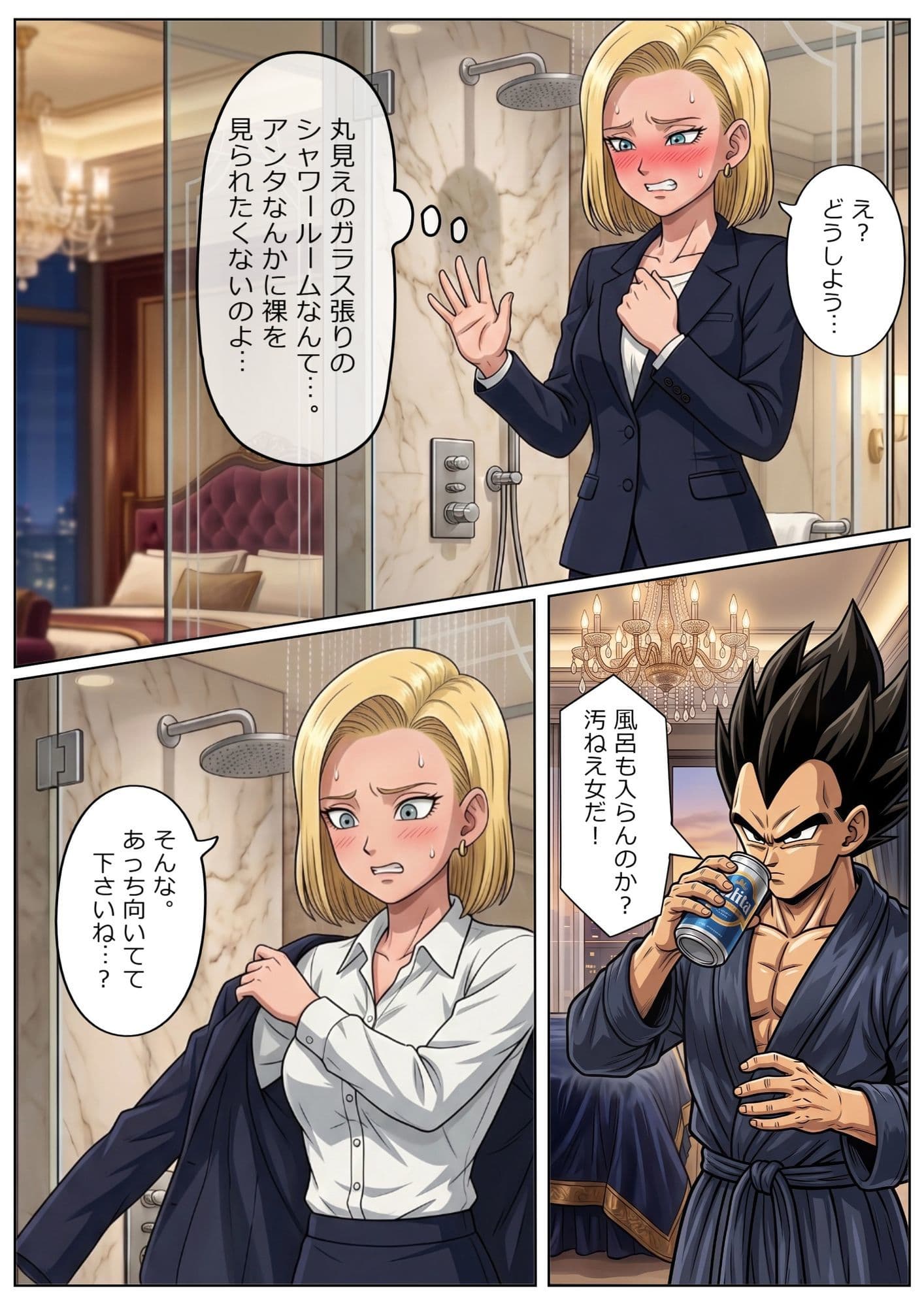 52枚【18号 ×ベジータ】大嫌いな上司に シャワー中に犯●れ、立ちバック、 おっぱいワイパー、掃除フェラの無限ループ 1 サンプル 9