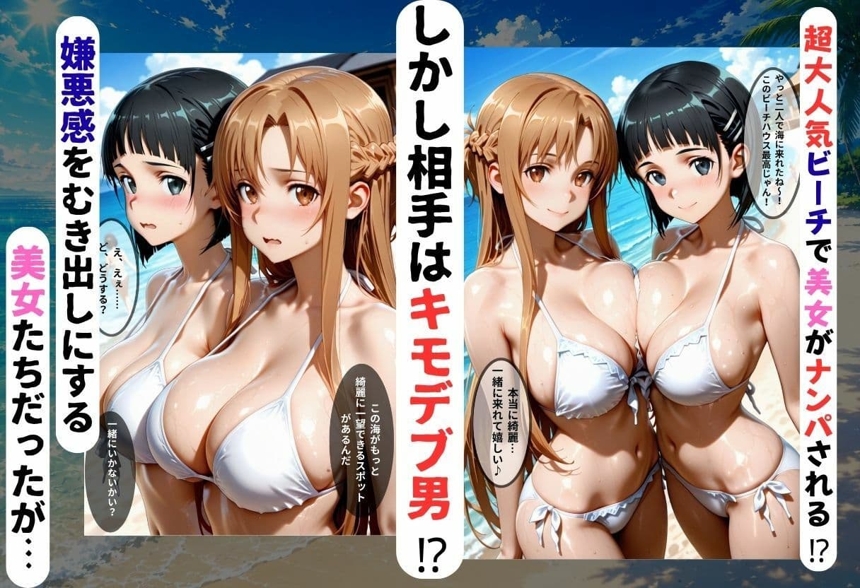 ビーチで2人組の美女をナンパし催●アプリでオナホ化した話VOL2 サンプル 1