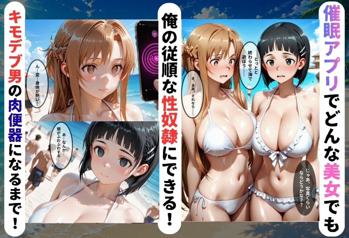 ビーチで2人組の美女をナンパし催●アプリでオナホ化した話VOL2 サンプル 2