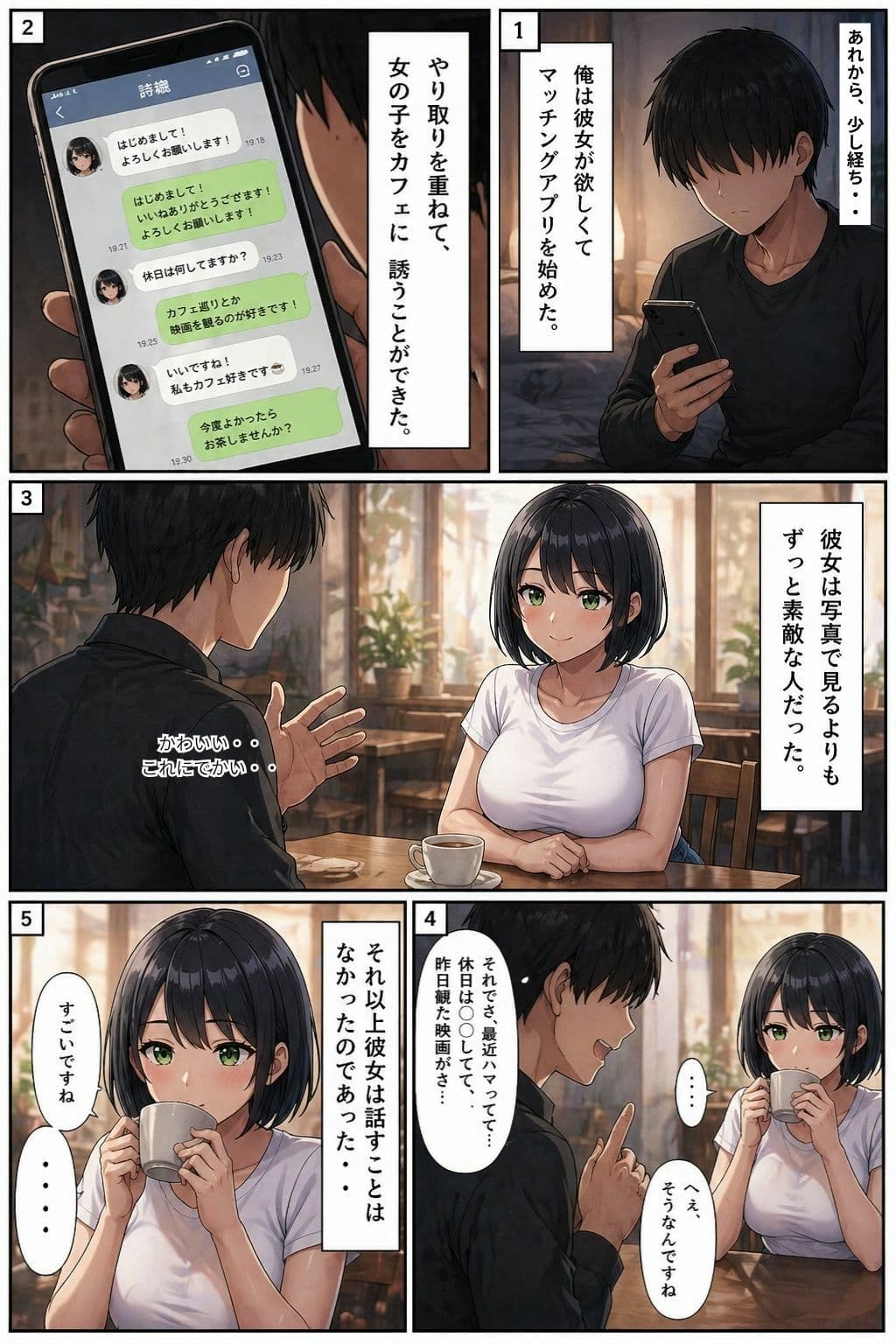 エ〇能力を解放したら最高の夢が見れた件 2（マッチングアプリの大人しめの黒髪ショートカット編） サンプル 4