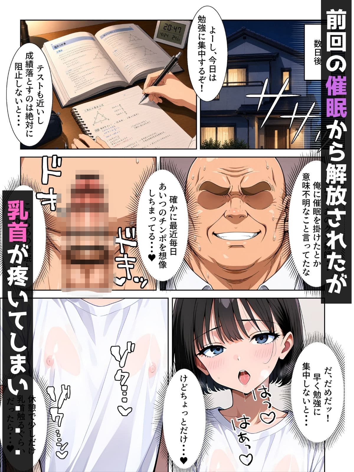 【男の娘×催●】〜生意気な黒髪ボブ青年がおじさん教師に常識改変される話〜2 サンプル 1