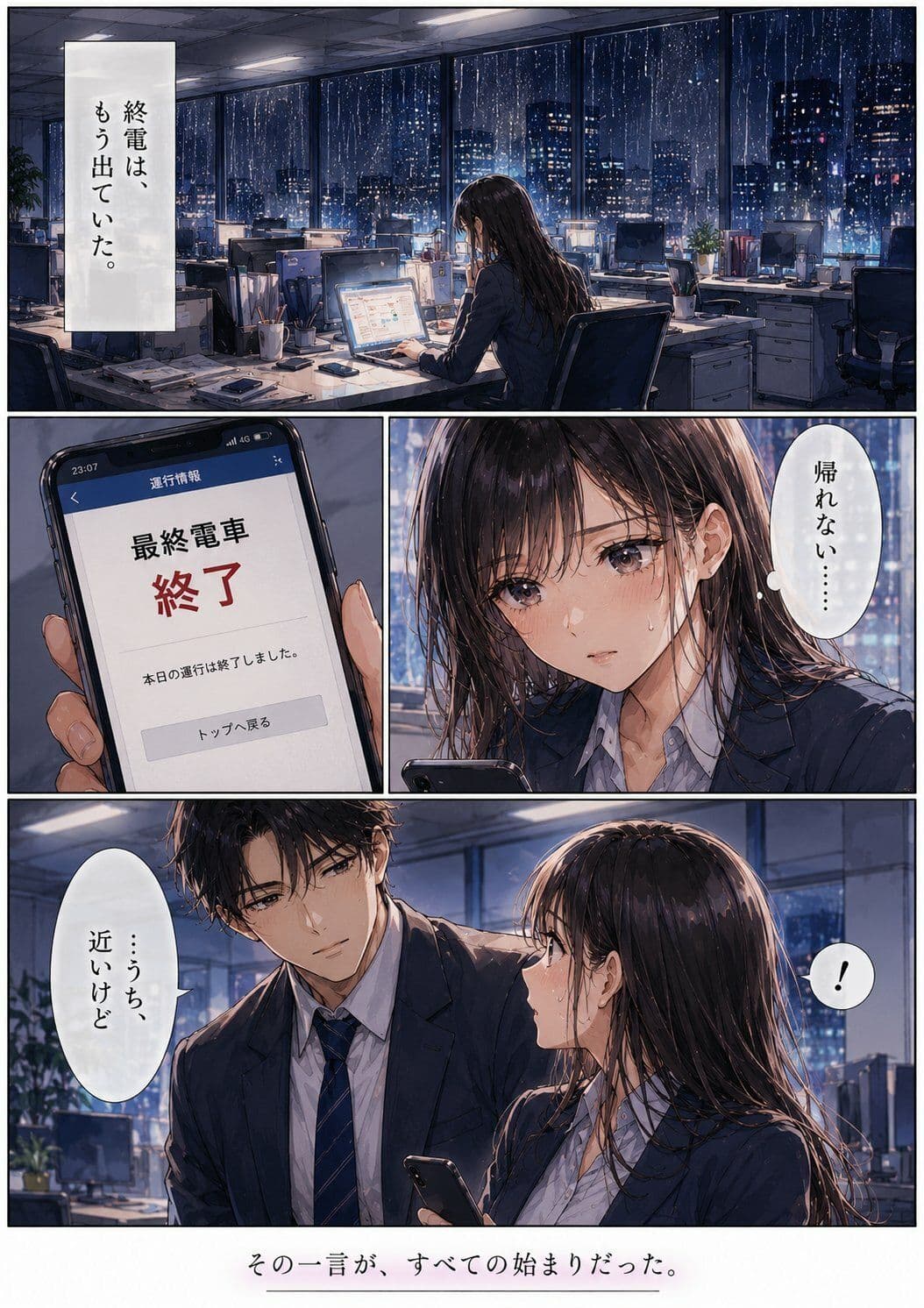 終電を逃した夜、彼女は上司の家に泊まった ―帰れない理由― サンプル 1