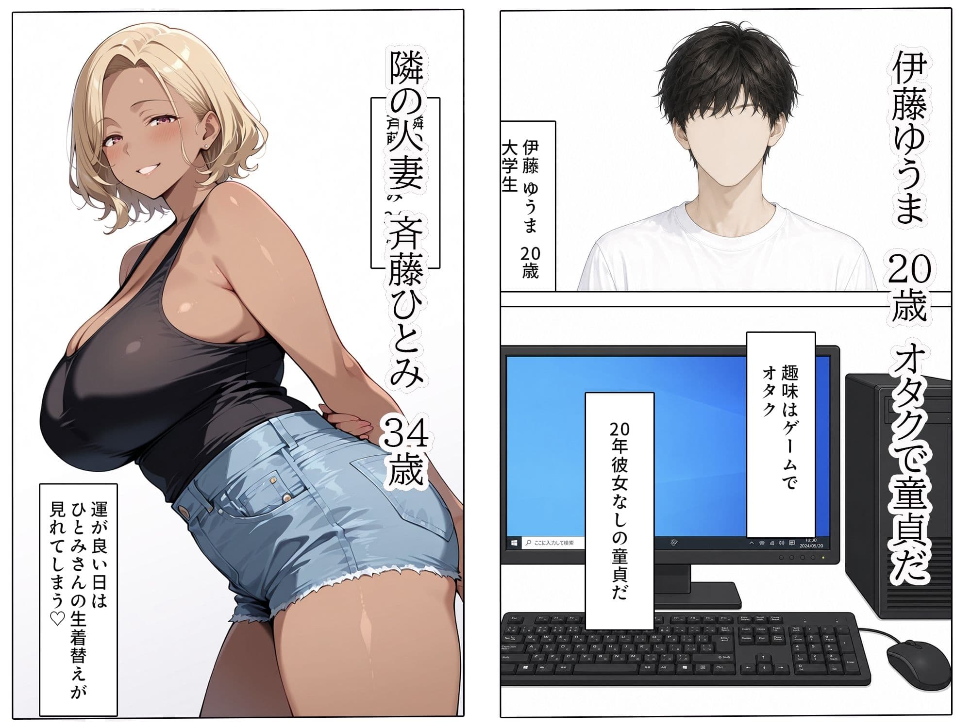 隣のギャル人妻と甘サド生H サンプル 1