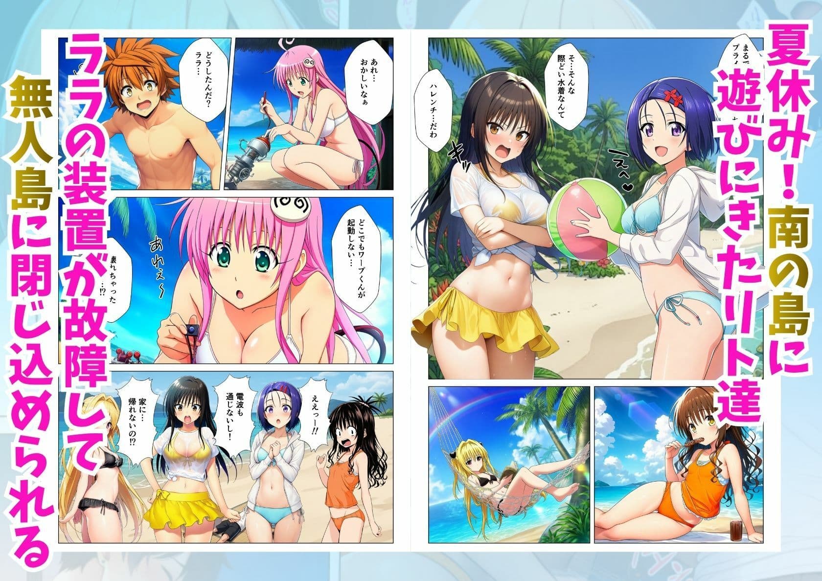 無人島でとらぶるハーレム!リトとヒロイン達のハレンチなサバイバル生活 サンプル 1